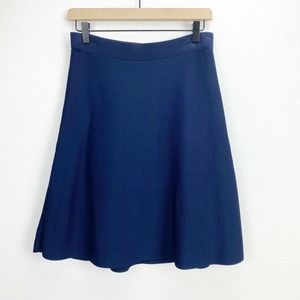 Cabi Navy Blue Dame Swing A-Line Skirt Rayon Knit